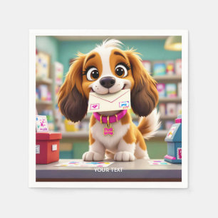 Fantasy Schattige Dog Post Letter Servet