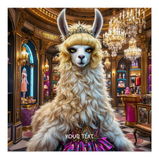 Fantasy Schattige Drama Llama Queen Perfect Poster (Voorkant)