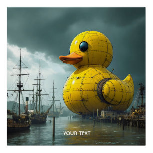 Fantasy Schattige Duck War Ship Perfect Poster