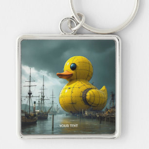 Fantasy Schattige Duck War Ship Sleutelhanger