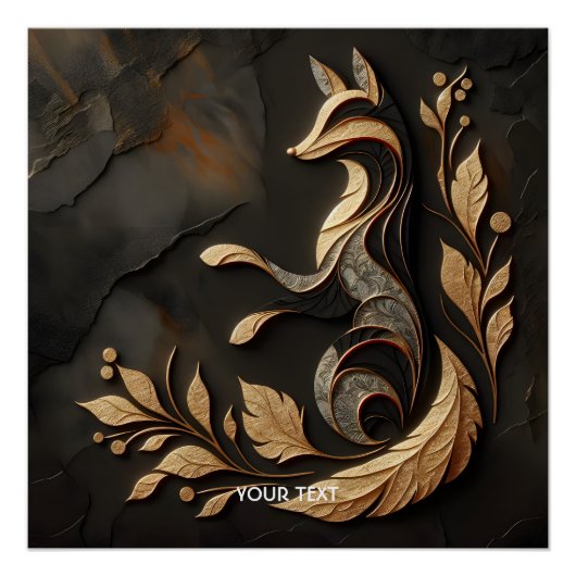 Fantasy Schattige Elegant Fox Tekening Perfect Poster (Voorkant)