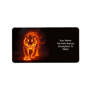 Fantasy Schattige Fire Big Tiger Etiket