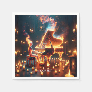 Fantasy Schattige Fire Piano Girl Servet