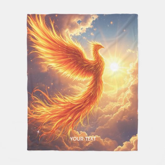 Fantasy Schattige Flaming Phoenix Rises Fleece Deken (Voorkant)
