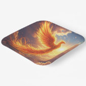 Fantasy Schattige Flaming Phoenix Rises Papieren Bordje (Gebogen)
