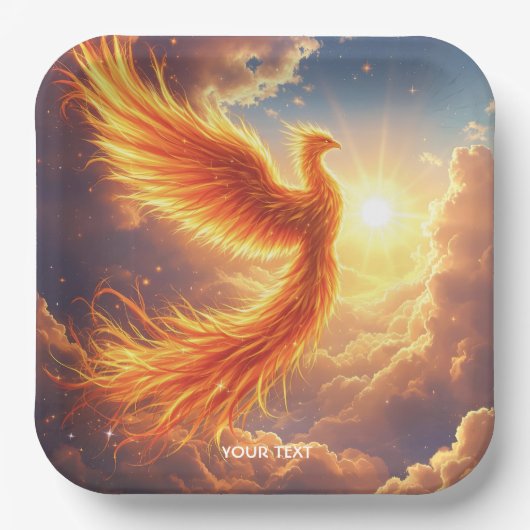 Fantasy Schattige Flaming Phoenix Rises Papieren Bordje (Voorkant)