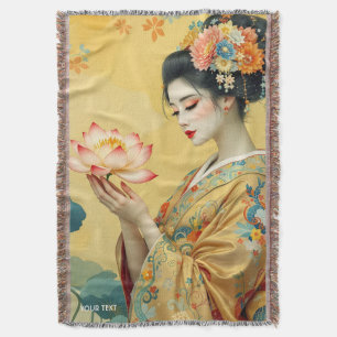 Fantasy Schattige Flower Japanese Girl Deken