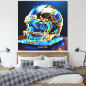 Fantasy Schattige Football Blauwhelm Canvas Afdruk (Insitu (Slaapkamer))