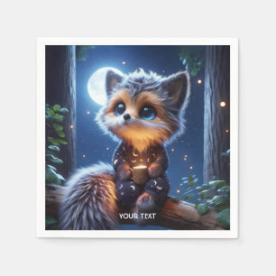 Fantasy Schattige Fox Cub Coffee Servet