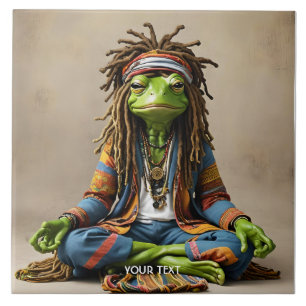 Fantasy Schattige Frog Dreads Meditatie Tegeltje