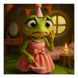 Fantasy Schattige Frog Girl Party Perfect Poster
