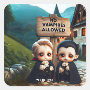 Fantasy Schattige Geen toegestaan teken Vierkante Sticker