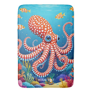 Fantasy Schattige geruit octopus Zee Badmat
