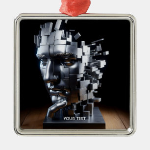 Fantasy Schattige Gezicht Metalen Sculptuur Ornament