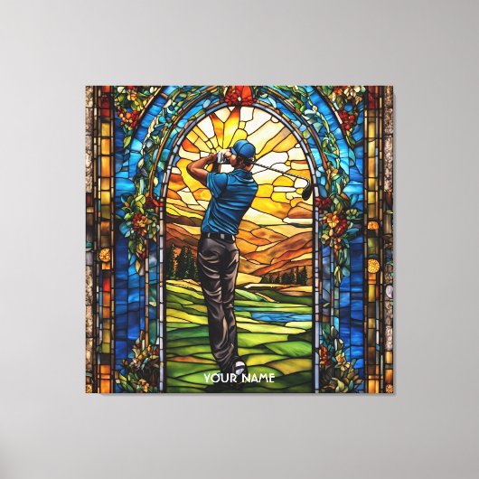 Fantasy Schattige Glas in lood Canvas Afdruk (Voorkant)