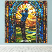 Fantasy Schattige Glas in lood Canvas Afdruk (Insitu (Houten vloer))