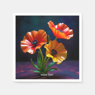 Fantasy Schattige Glass Red Flowers Servet