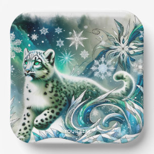 Fantasy Schattige Green Eyes Leopard Papieren Bordje