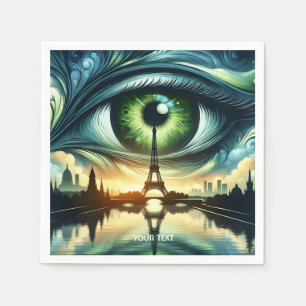 Fantasy Schattige Green Eyes Parijs Servet