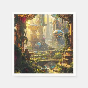 Fantasy Schattige Green Future City Servet