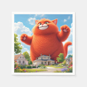 Fantasy Schattige Grote Oranje Kat Servet