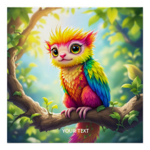 Fantasy Schattige Half Ferret Hybrid Perfect Poster