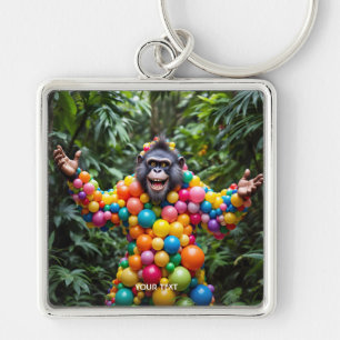 Fantasy Schattige Happy Colorful Monkey Sleutelhanger
