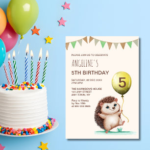 Fantasy Schattige Happy Hedgehog Balloon Verjaarda Kaart