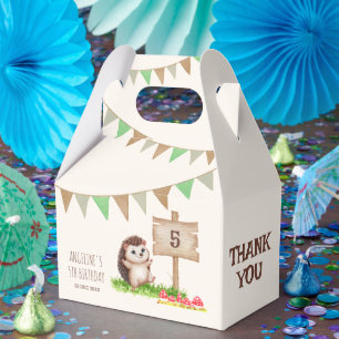 Fantasy Schattige Happy Hedgehog Forest Verjaardag Bedankdoosjes