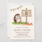 Fantasy Schattige Happy Hedgehog Forest Verjaardag Kaart (Voorkant)