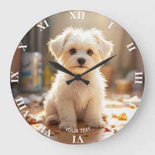Fantasy Schattige Happy Maltese Puppy Grote Klok