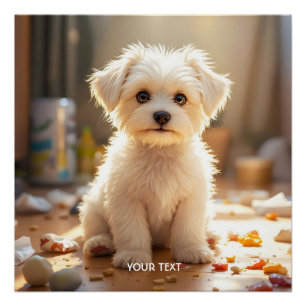 Fantasy Schattige Happy Maltese Puppy Perfect Poster