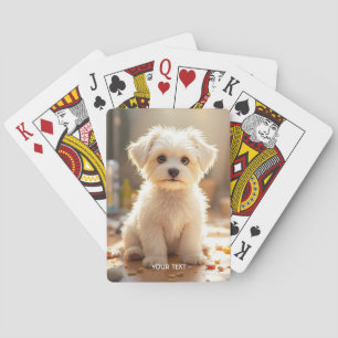 Fantasy Schattige Happy Maltese Puppy Pokerkaarten