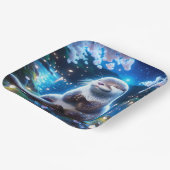 Fantasy Schattige Happy Otter Night Papieren Bordje (Gebogen)