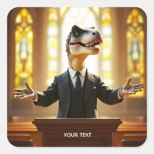 Fantasy Schattige Happy Velociraptor Raptor Vierkante Sticker