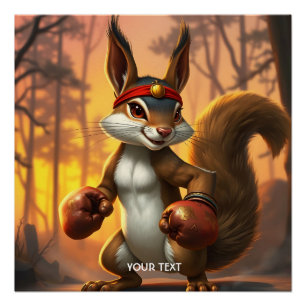 Fantasy Schattige Kickboxer Squirrel Forest Perfect Poster