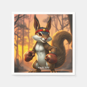 Fantasy Schattige Kickboxer Squirrel Forest Servet