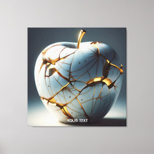 Fantasy Schattige Kintsugi Porcelain Apple Canvas Afdruk