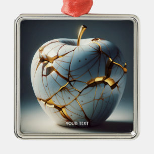 Fantasy Schattige Kintsugi Porcelain Apple Metalen Ornament
