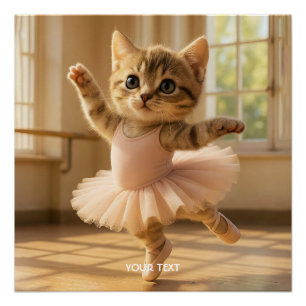 Fantasy Schattige Kitten Kleine Ballerina Perfect Poster