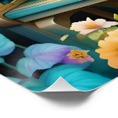 Fantasy Schattige Kleine Hondenbloemen Perfect Poster (Hoek)