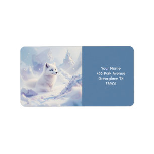 Fantasy Schattige Kleine Witte Vos Etiket