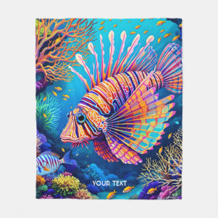 Fantasy Schattige koraalrif van Lionfish Fleece Deken
