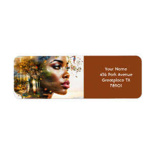 Fantasy Schattige Lady African Landscape Etiket