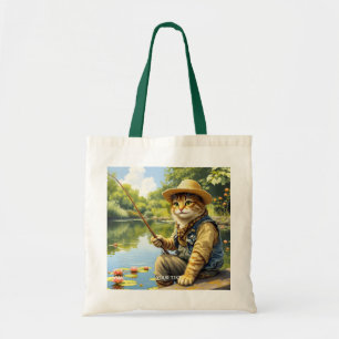 Fantasy Schattige Lake Cat Gevist Tote Bag