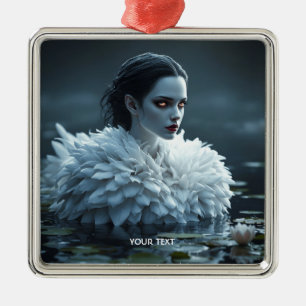 Fantasy Schattige Lake Swan White Metalen Ornament