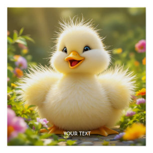 Fantasy Schattige Laughing Fluffy Duck Perfect Poster