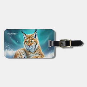Fantasy Schattige Lynx Cub Winter Bagagelabel