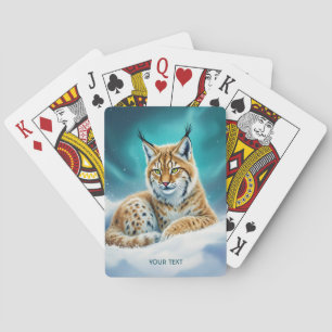 Fantasy Schattige Lynx Cub Winter Pokerkaarten