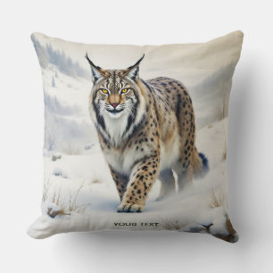 Fantasy Schattige Lynx Wintersneeuw Kussen
